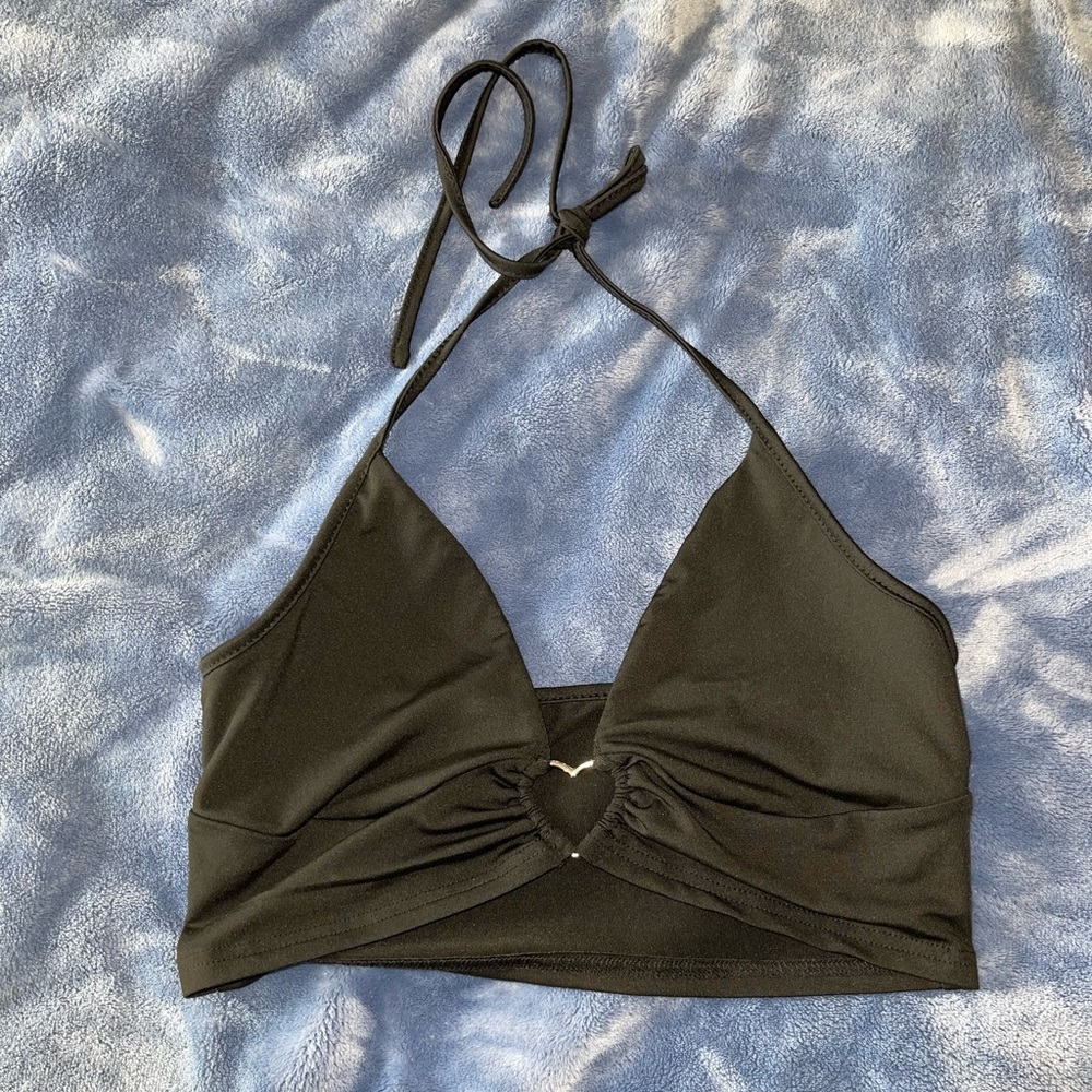 black crop top that ties around neck!